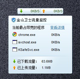 网络流量及时监控 金山卫士2.1beta版发布