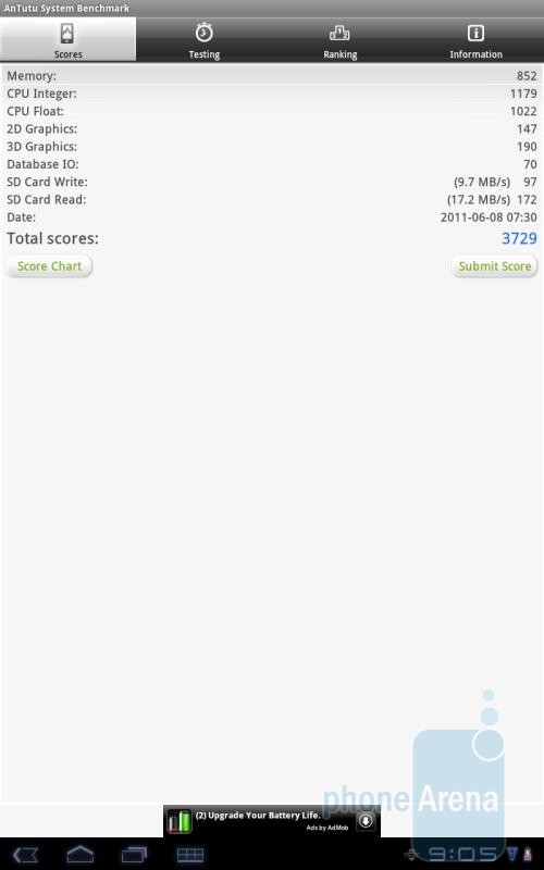 三星10寸双核Android 3.1平板开箱跑分