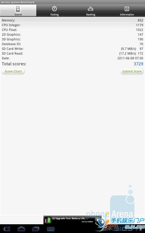 三星平板Galaxy Tab 10.1白色版开箱+跑分