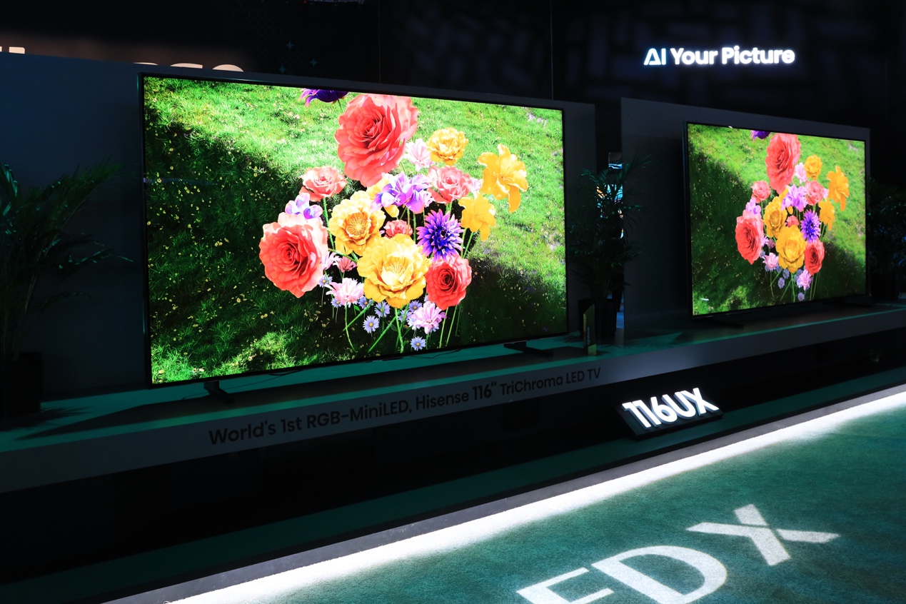 全球最大的116英寸RGB-Mini LED电视亮相CES2025 色彩表现超越QD-OLED